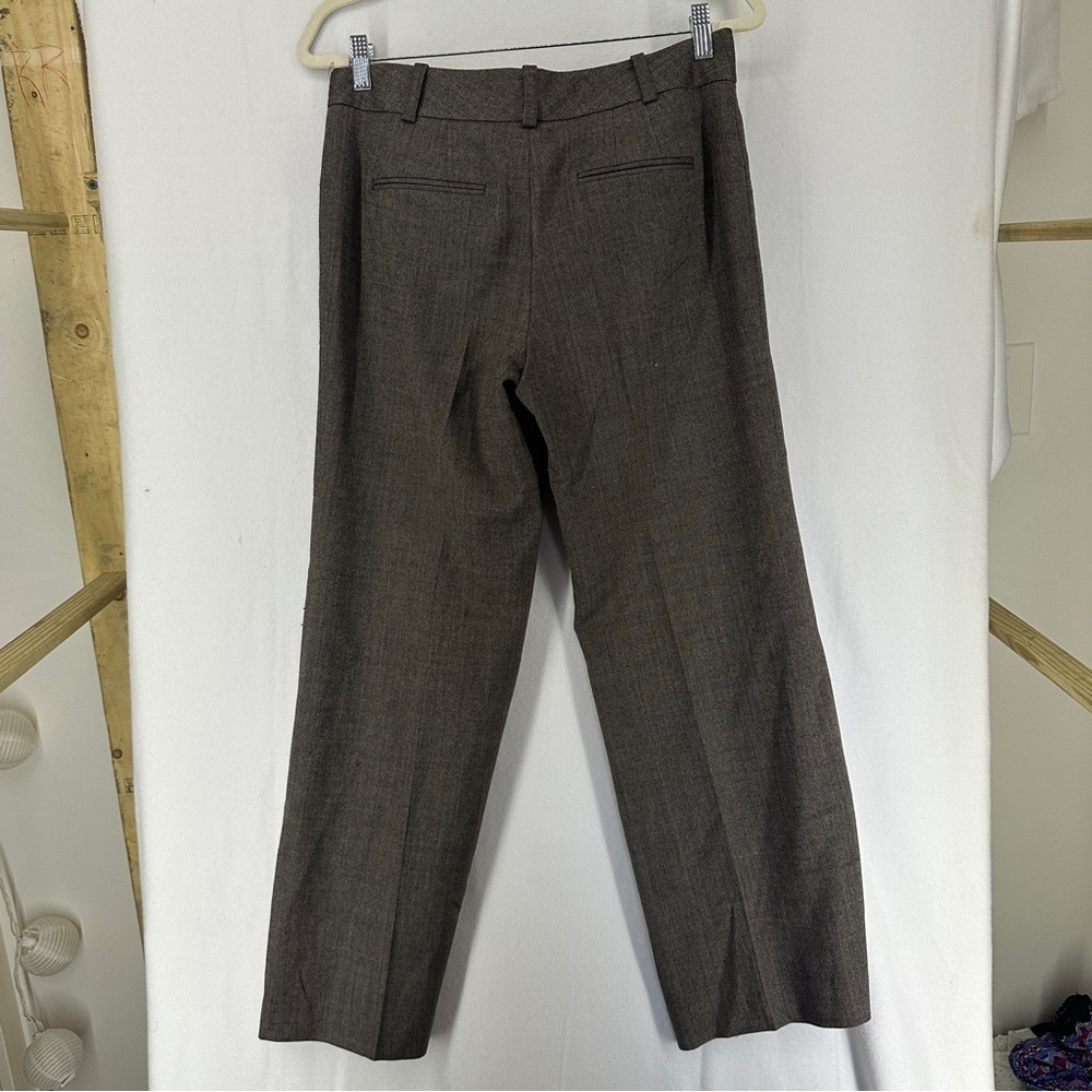 Ann Taylor Womens Dress Career Pants Gray Herringbone Wool Blend Size 4 - Picture 9 of 11